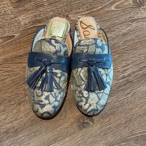 Sam Edelman Blue and Gold Loafers